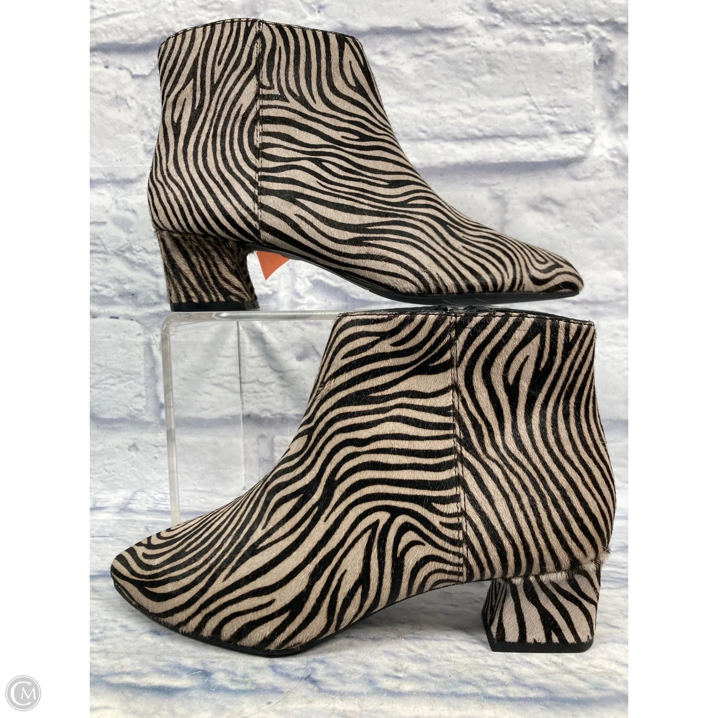Boots Ankle Heels By Clothes Mentor In Animal Print, Size: 7