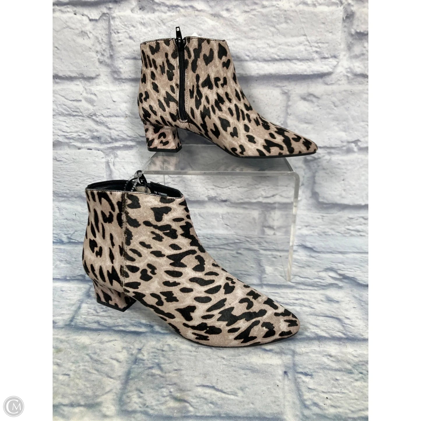 Boots Ankle Heels By Clothes Mentor In Animal Print, Size: 7