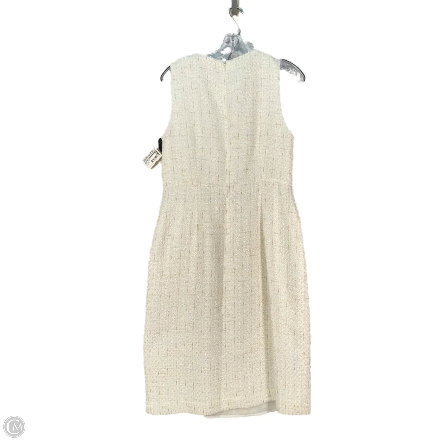 Dress Sweater By Donna Karan In Gold & White, Size: M