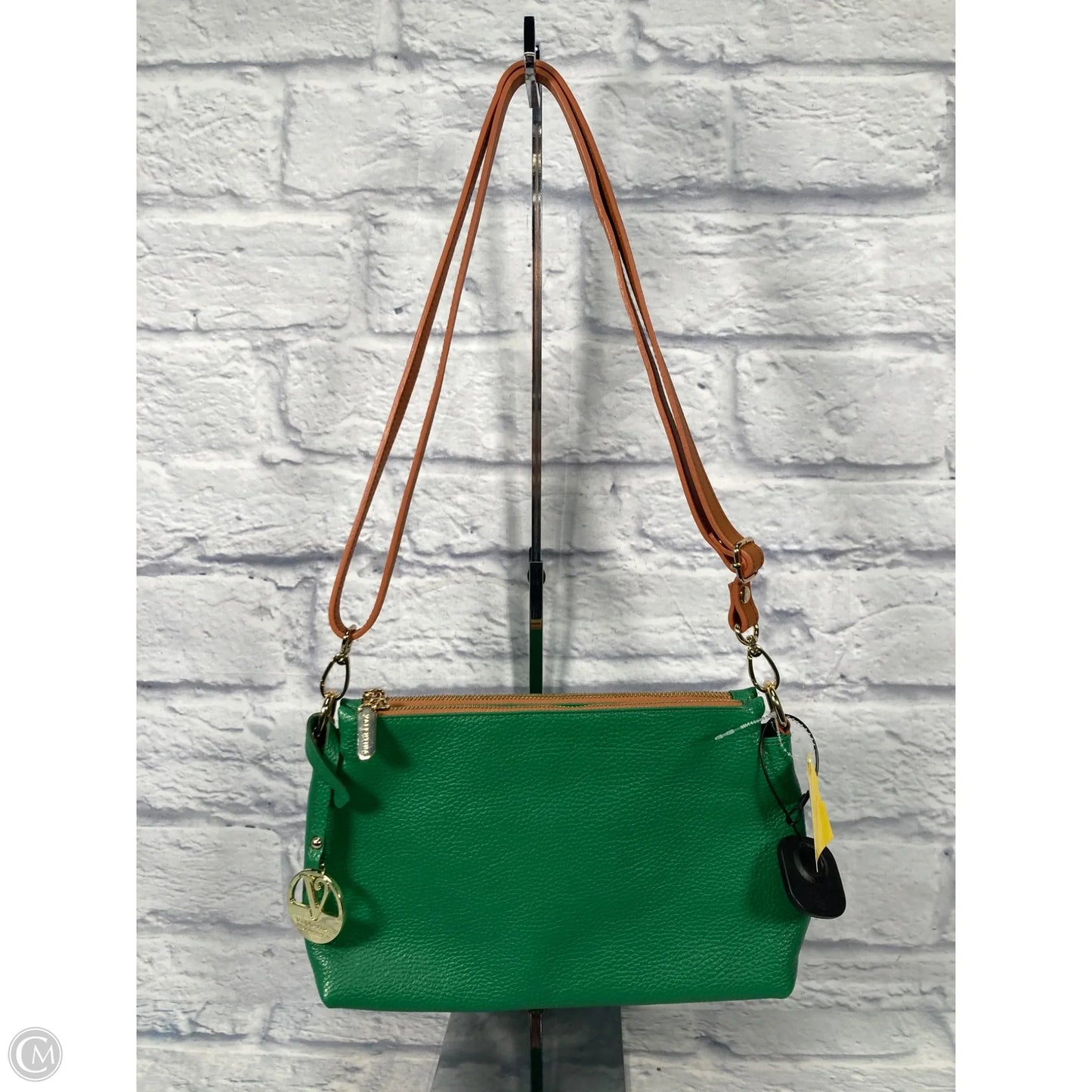 Crossbody Leather By Valentina, Size: Medium