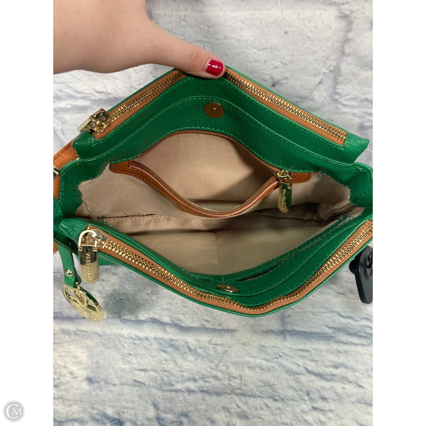Crossbody Leather By Valentina, Size: Medium
