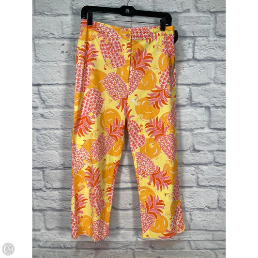Pants Designer By Lilly Pulitzer In Orange & Yellow, Size: S
