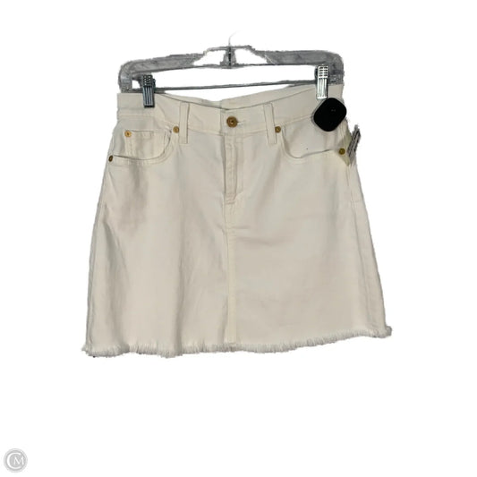 Skirt Mini & Short By 7 For All Mankind In White Denim, Size: 4