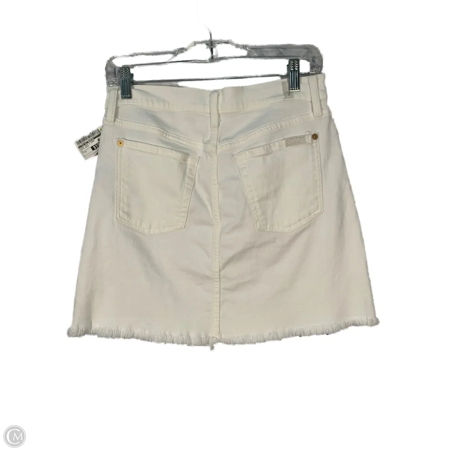 Skirt Mini & Short By 7 For All Mankind In White Denim, Size: 4