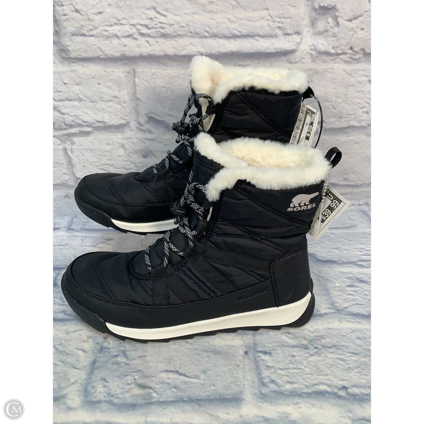 Boots Snow By Sorel In Black & Cream, Size: 7