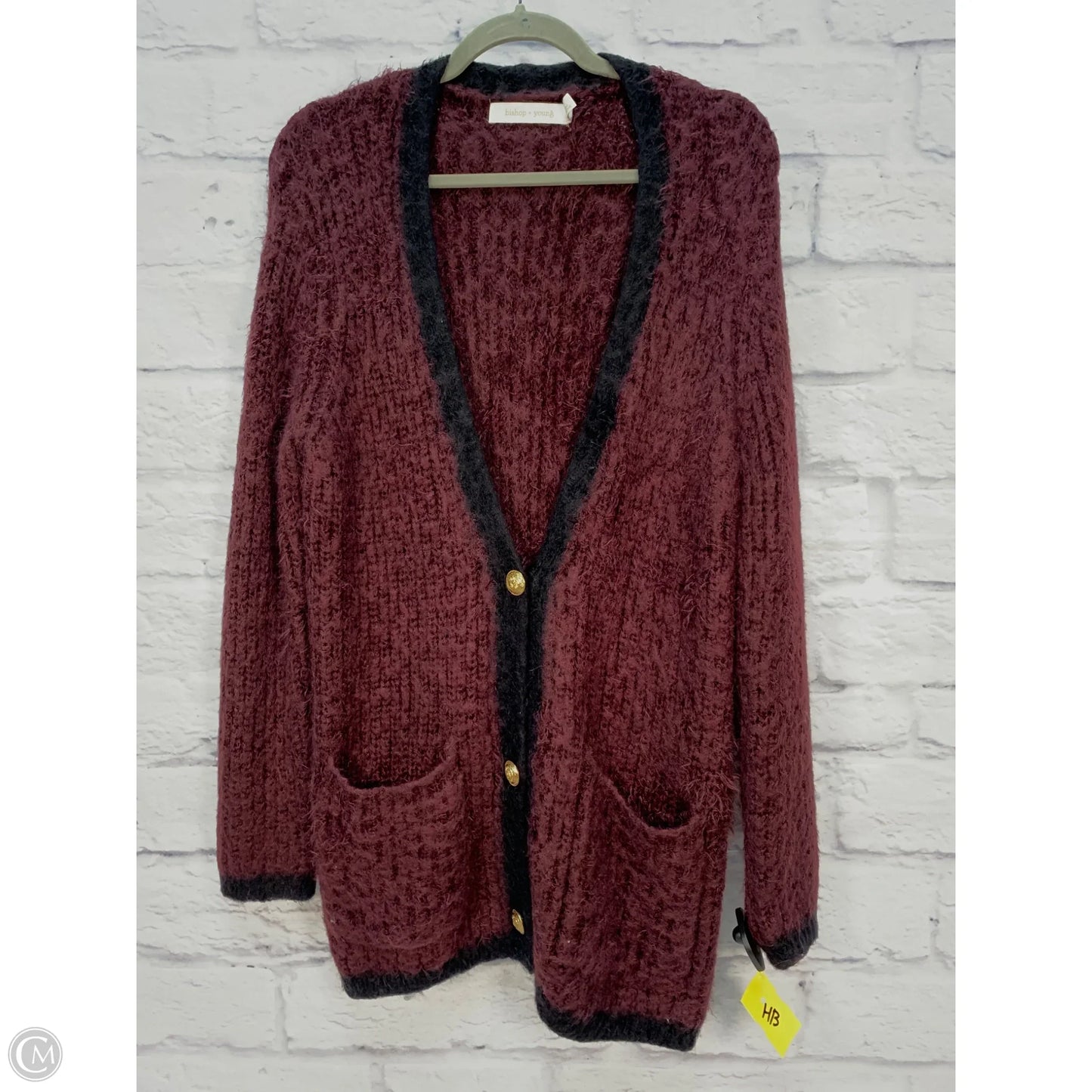 Sweater Cardigan By Bishop + Young In Maroon, Size: M