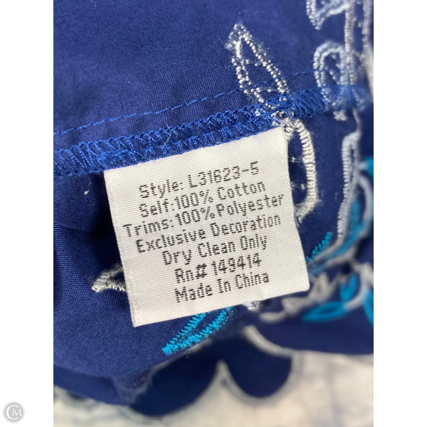 Dress Party Long By Johnny Was In Blue & White, Size: S