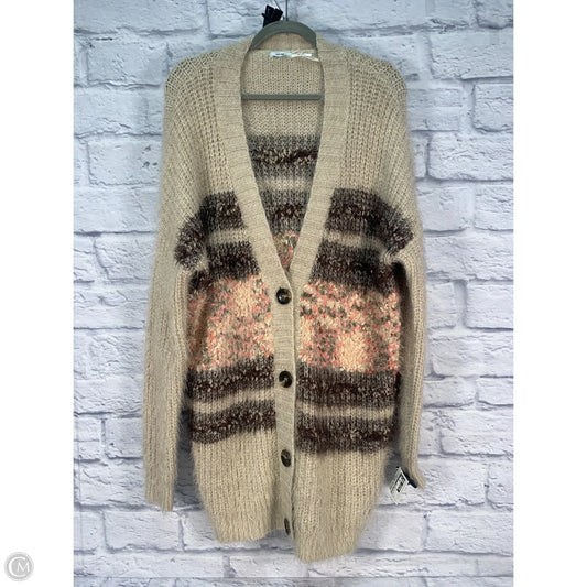 Sweater Cardigan By Kimichi Blue In Brown & Cream