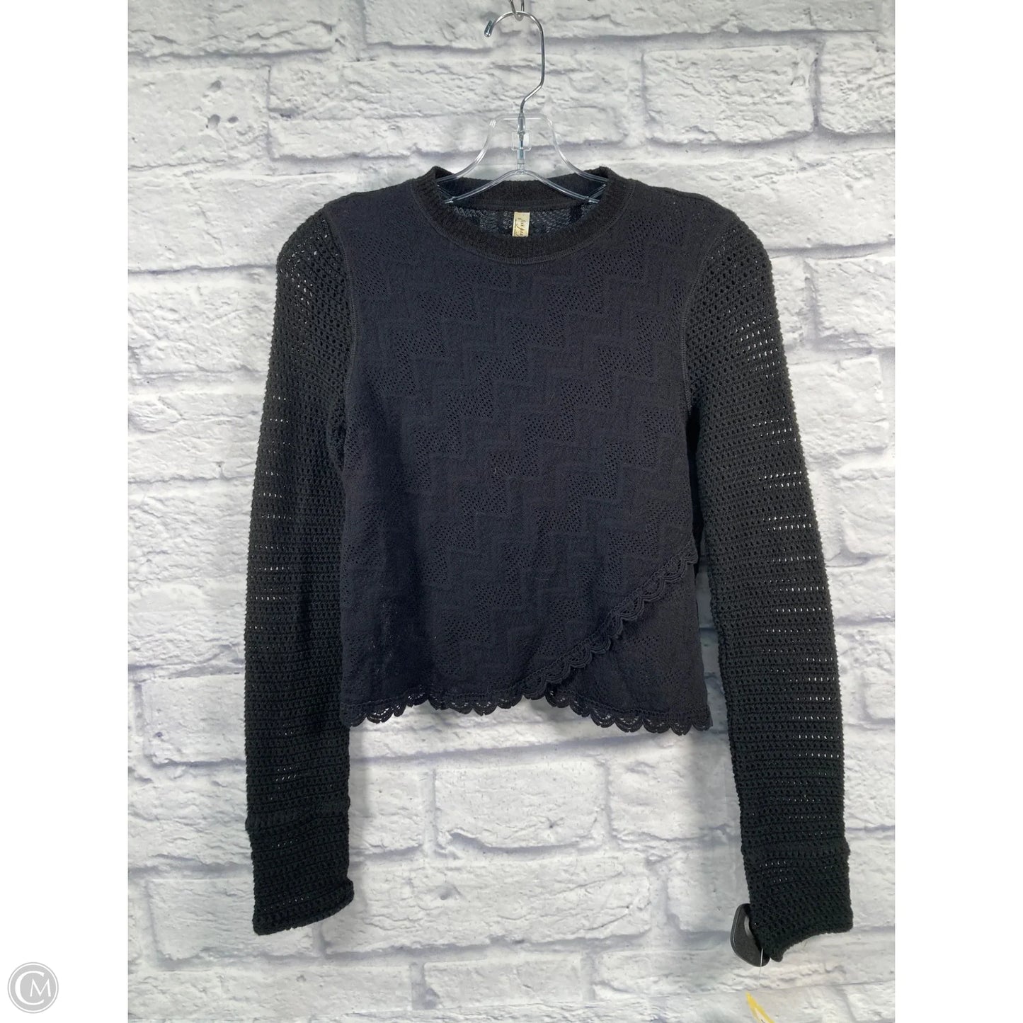 Top Long Sleeve By Free People In Black, Size: S