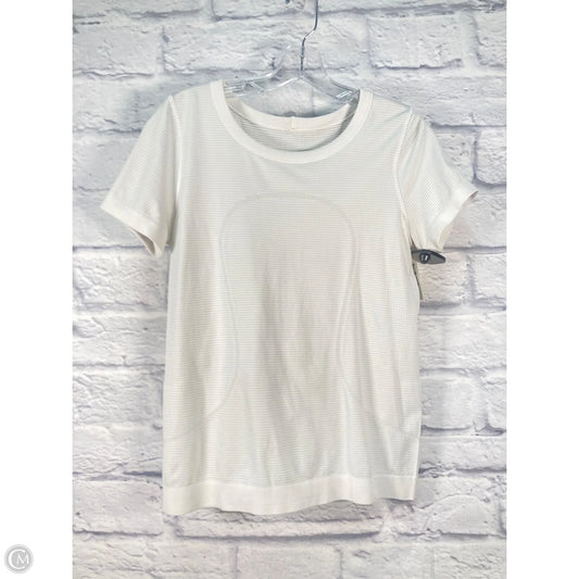 Athletic Top Short Sleeve By Lululemon In Grey, Size: S