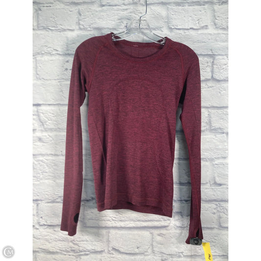 Athletic Top Long Sleeve Crewneck By Lululemon In Red, Size: S