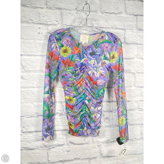 Blouse Long Sleeve By Johnny Was In Green & Purple, Size: Xs