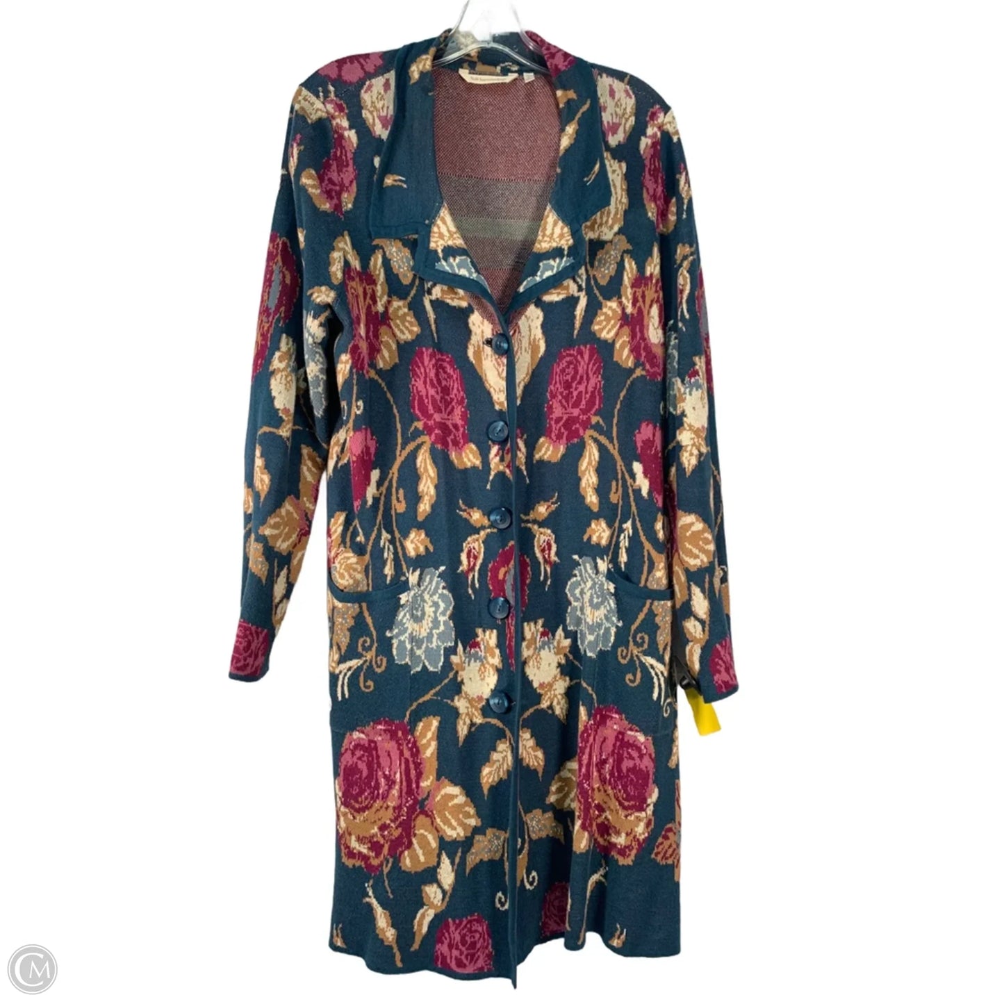 Sweater Cardigan By Soft Surroundings In Blue & Pink, Size: L