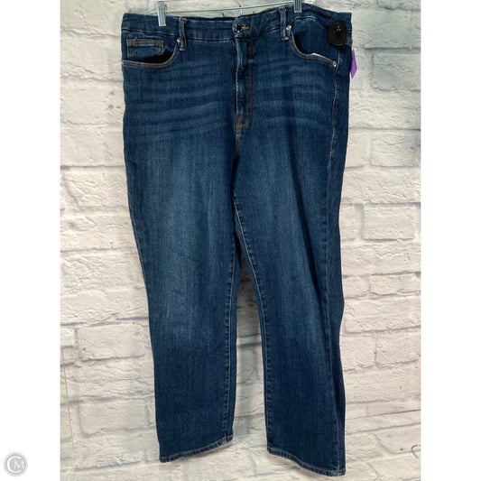 Jeans Straight By Good American In Blue Denim, Size: 18