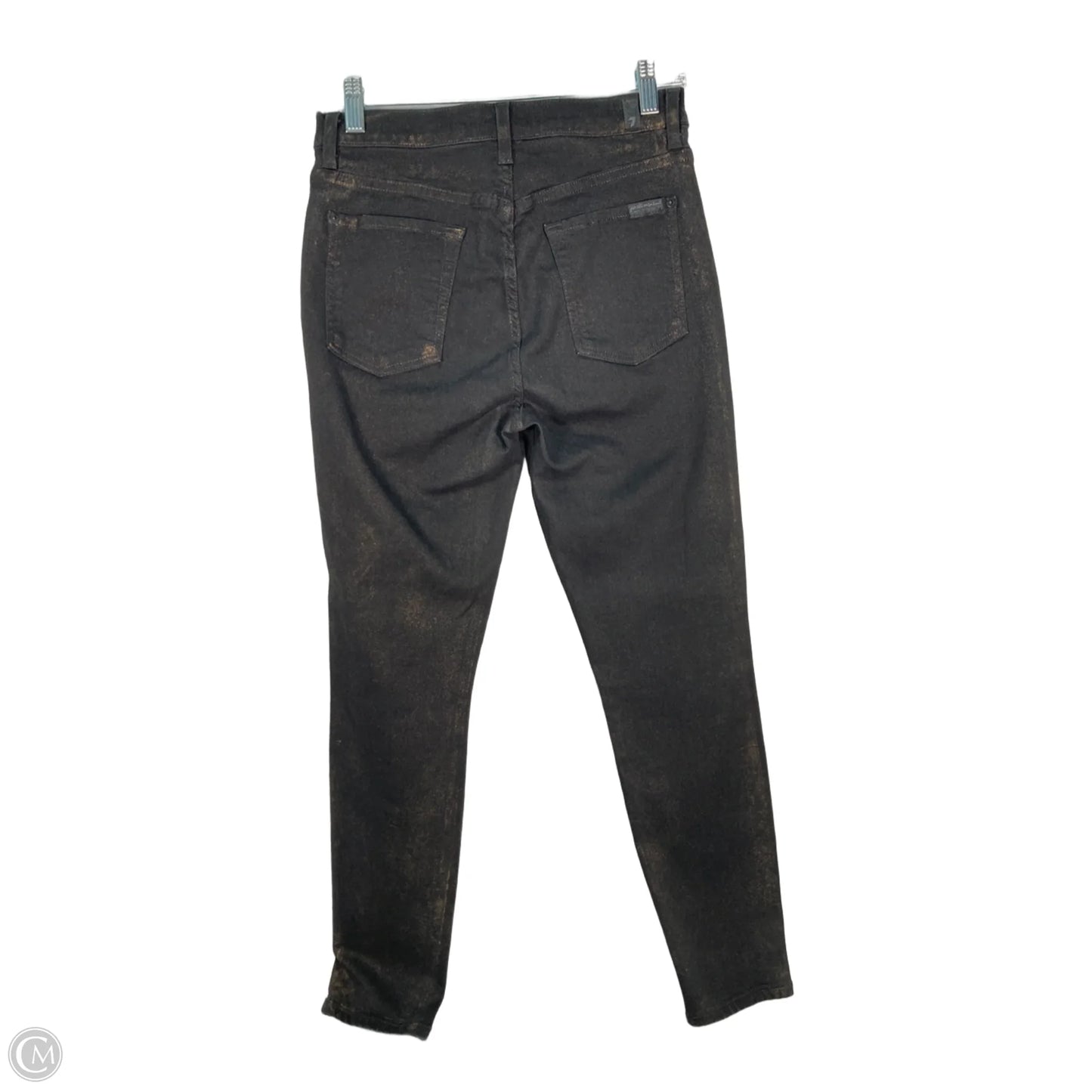Jeans Skinny By 7 For All Mankind In Black Denim, Size: 8
