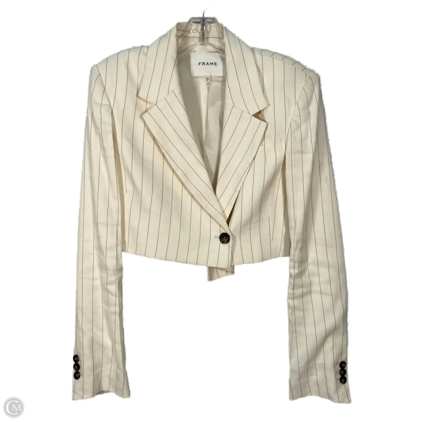 Blazer By Frame In Black & Cream, Size: Xs