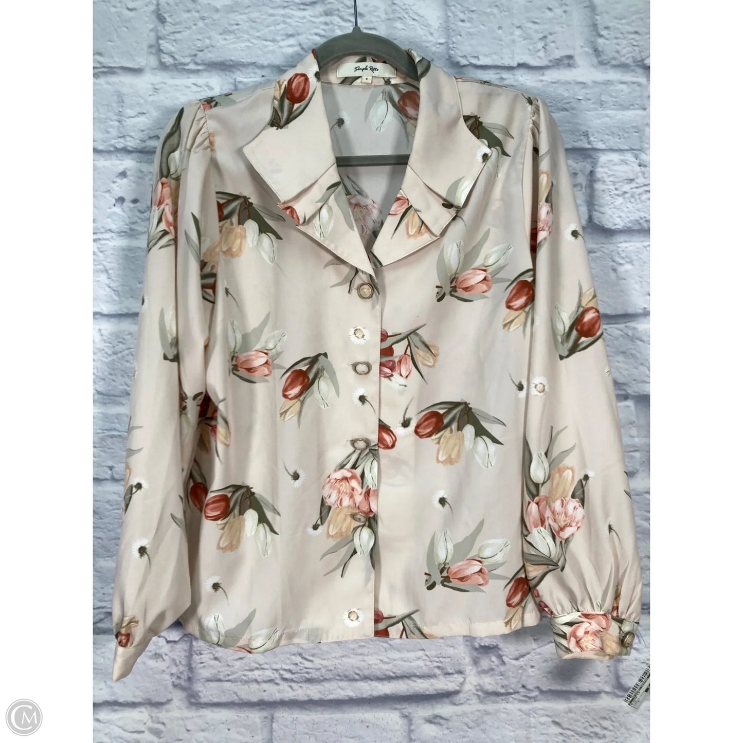 Blouse Long Sleeve By Clothes Mentor In Pink, Size: S