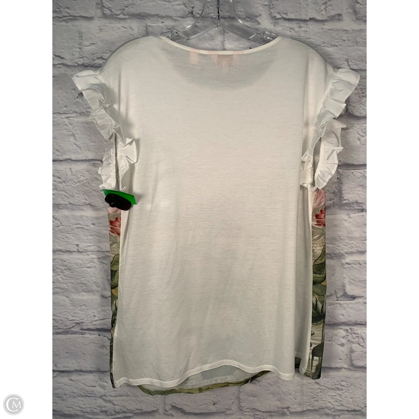 Top Short Sleeve By Ted Baker In Green & White, Size: M