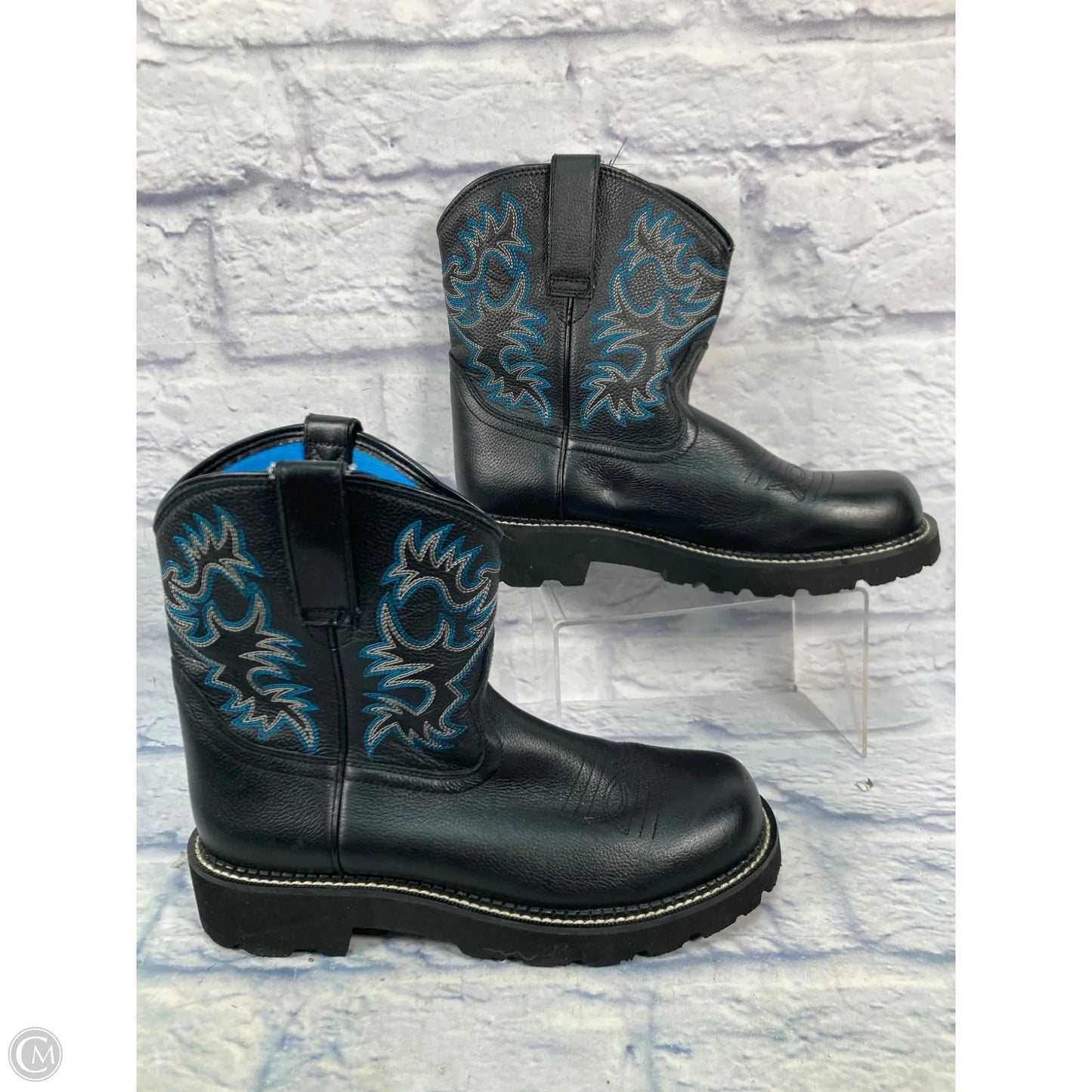 Boots Western By Ariat In Black & Blue, Size: 10