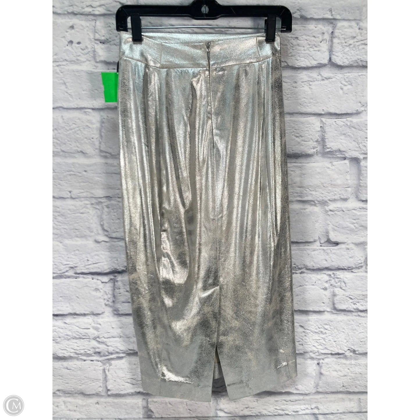 Skirt Midi By Donna Karan In Silver, Size: 4