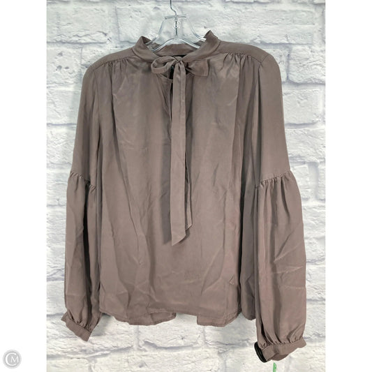Blouse Long Sleeve By Fifteen Twenty In Grey, Size: M