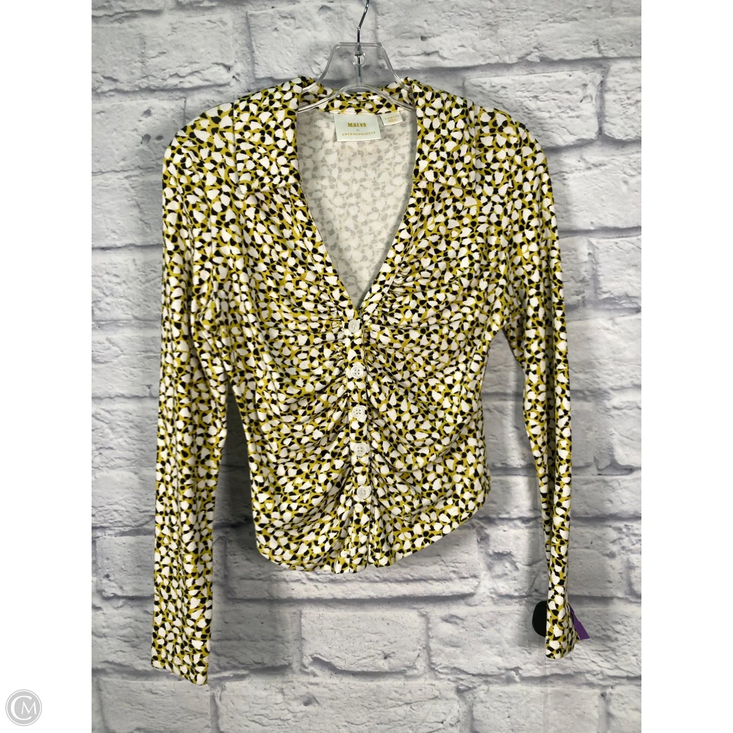 Top Long Sleeve By Maeve In Black & Yellow, Size: Xs