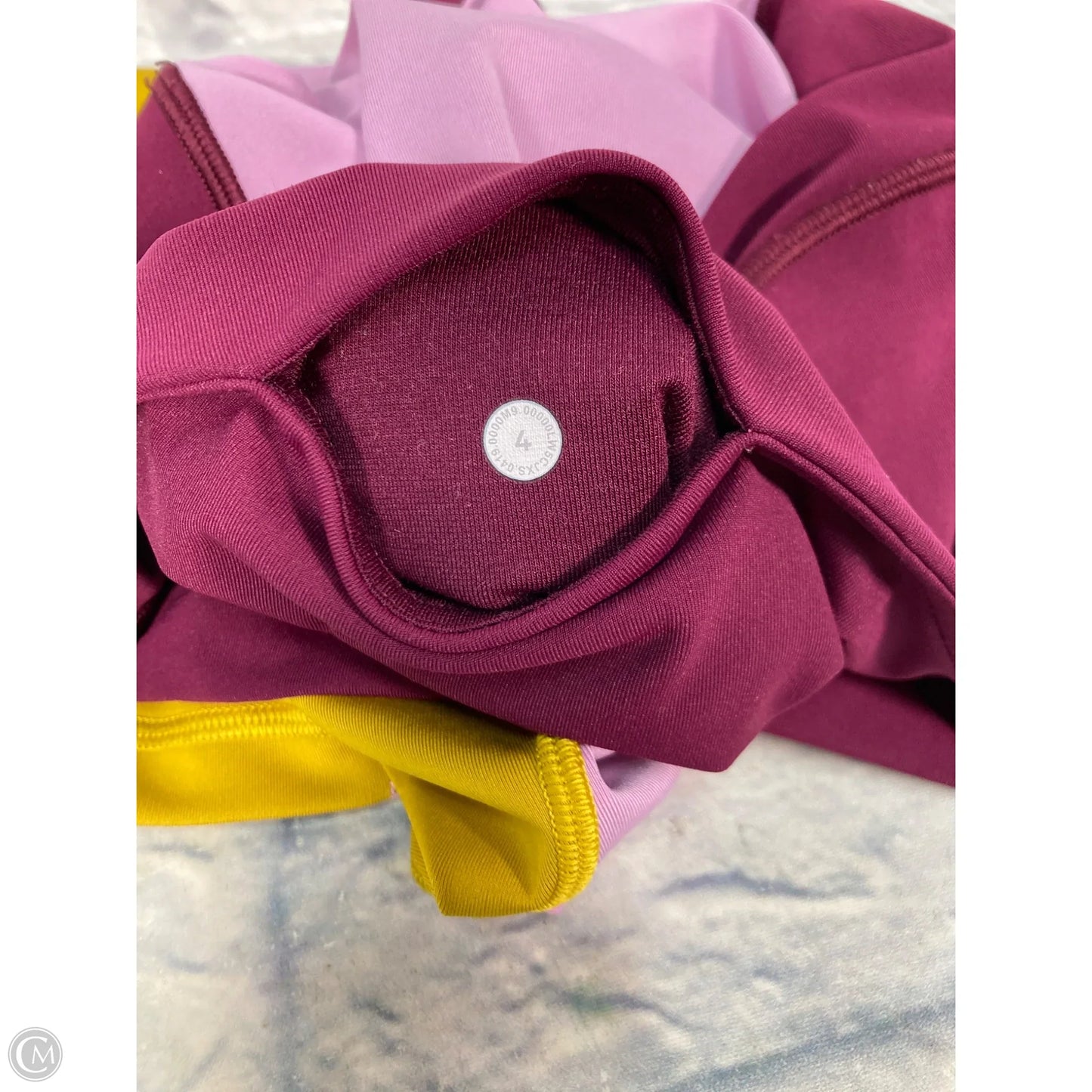 Athletic Leggings By Lululemon In Purple & Yellow, Size: 4