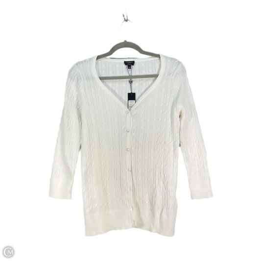 Sweater Cardigan By Talbots In Cream, Size: S