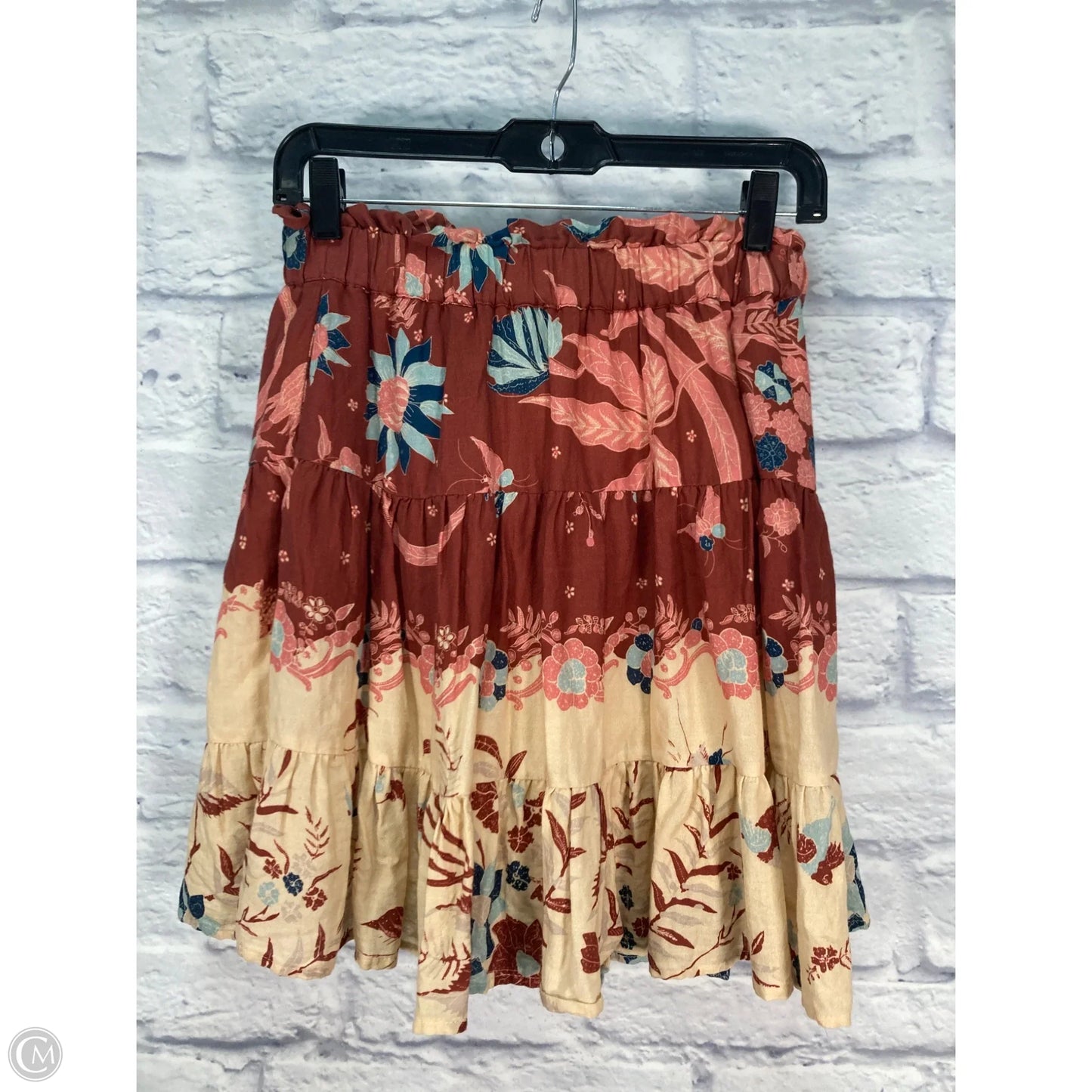 Skirt Mini & Short By Anthropologie In Red & Tan, Size: 2