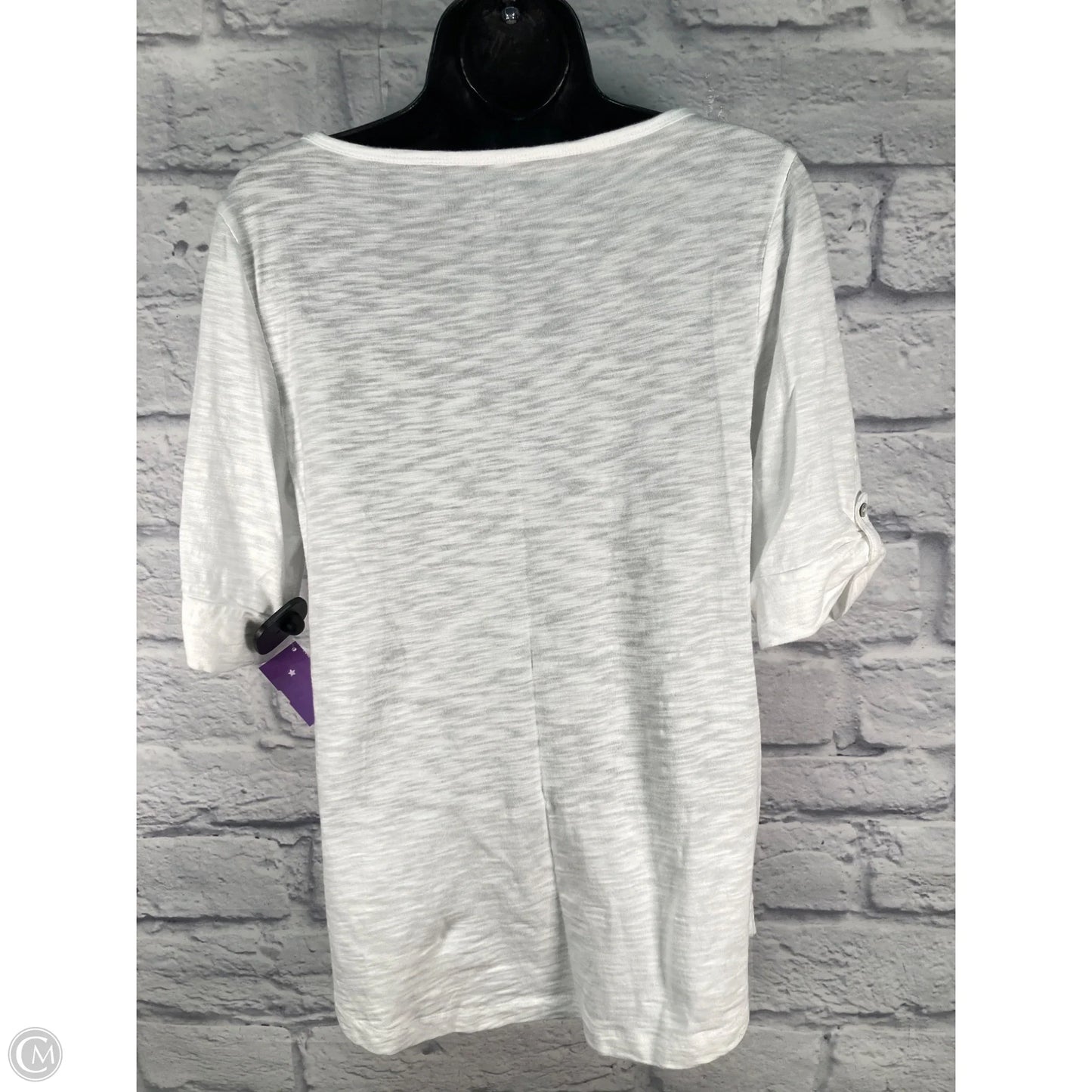 Top Short Sleeve By Chicos In White, Size: S