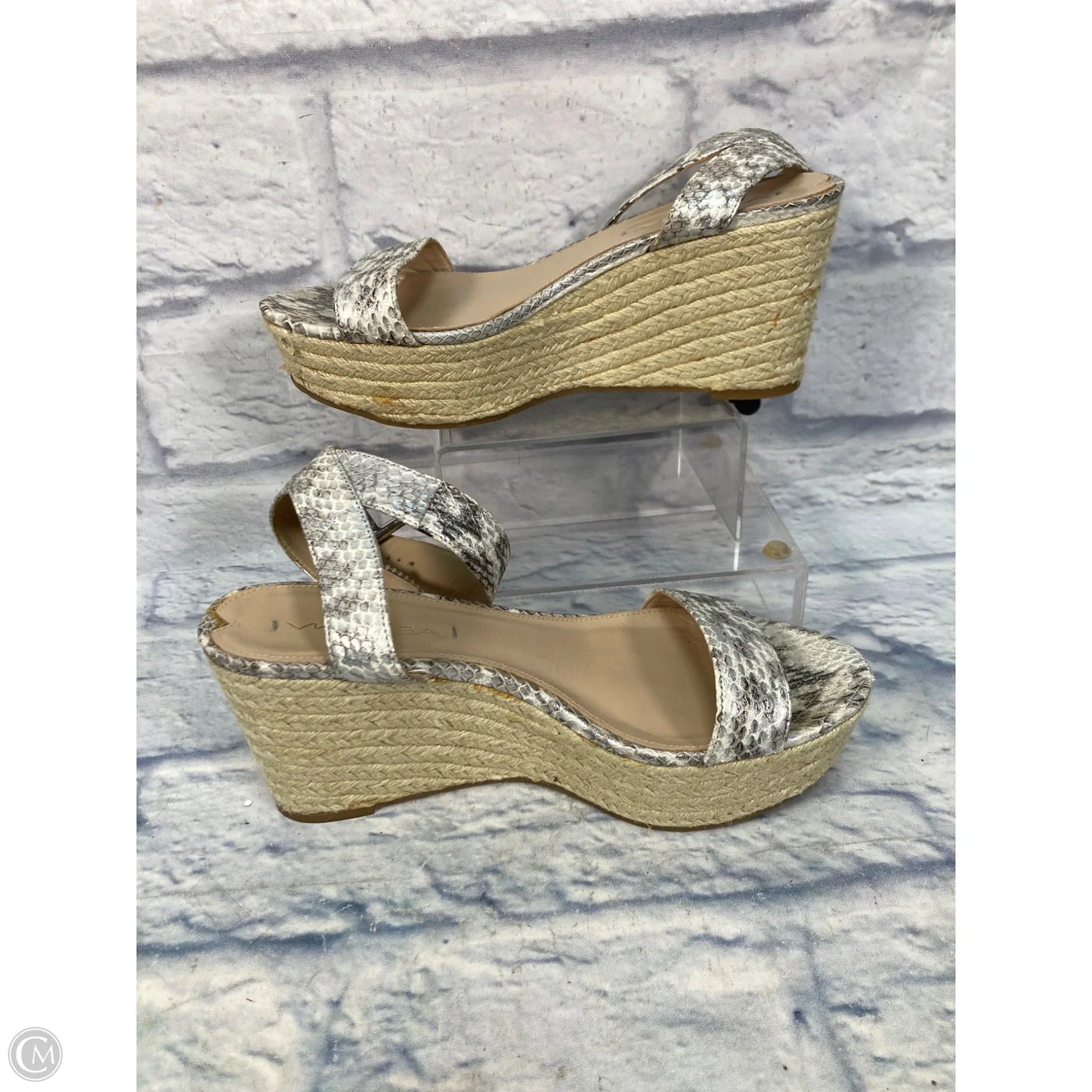 Sandals Heels Wedge By Via Spiga In Snakeskin Print, Size: 7.5