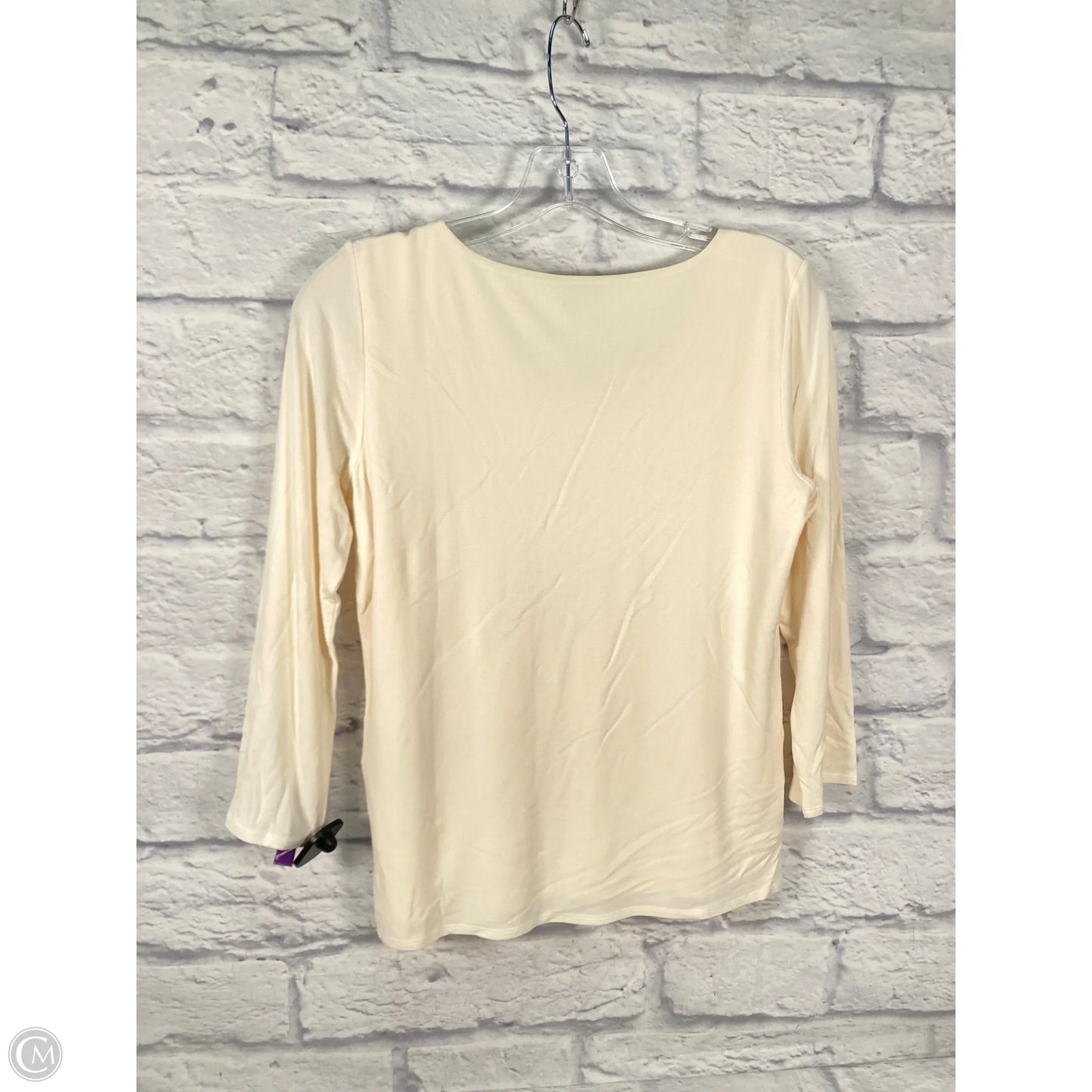 Top Long Sleeve Basic By Eileen Fisher In Tan, Size: S