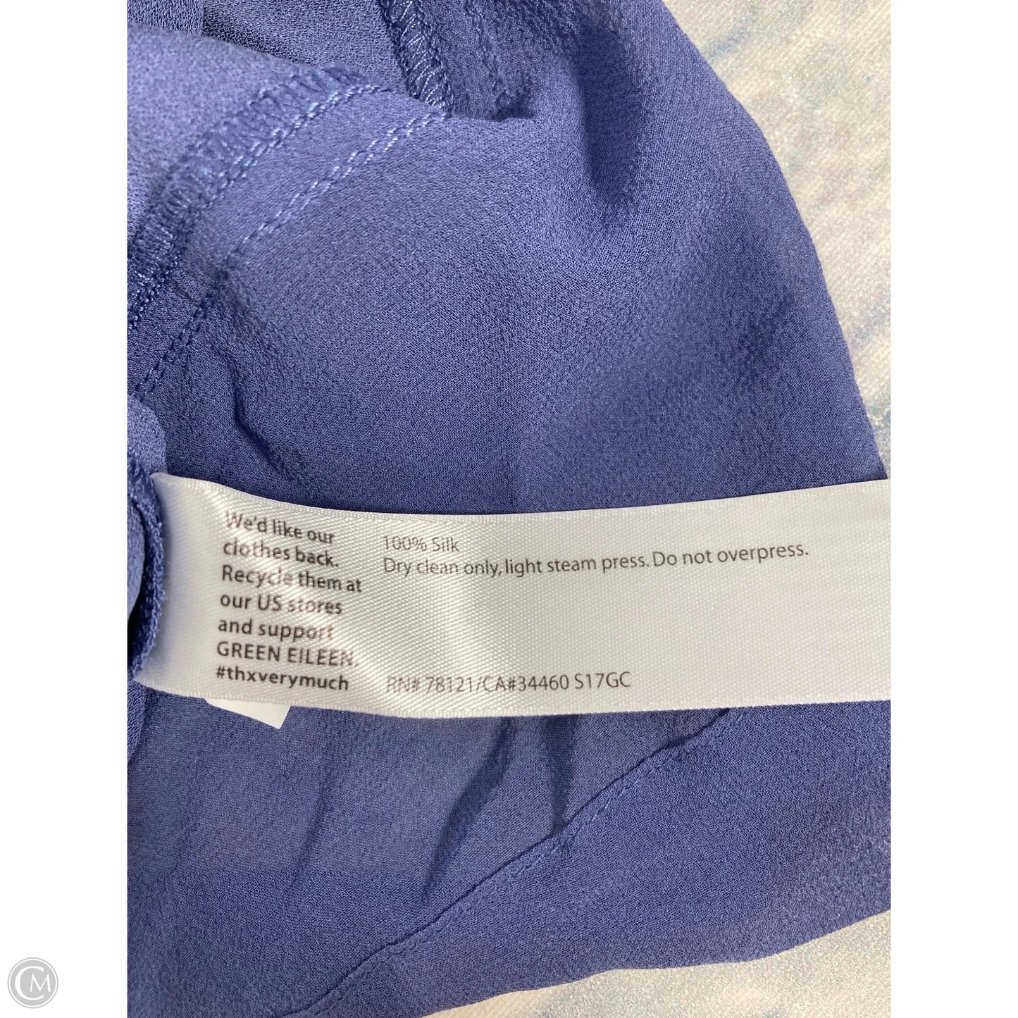 Blouse Short Sleeve By Eileen Fisher In Blue, Size: L