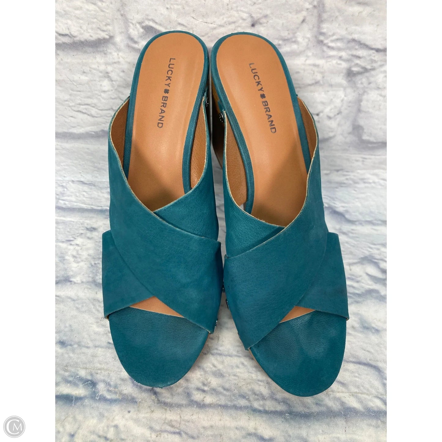 Sandals Heels Block By Lucky Brand In Blue, Size: 10