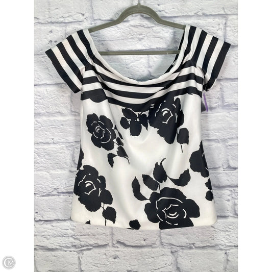 Top Short Sleeve By Frank Lyman In Black & White, Size: L