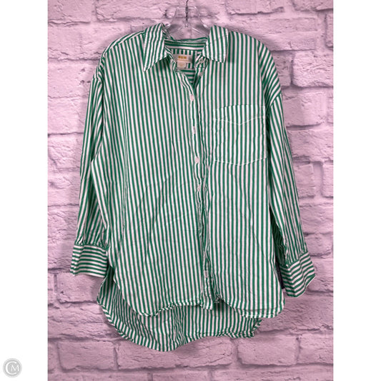 Top Long Sleeve By Maeve In Striped Pattern, Size: M