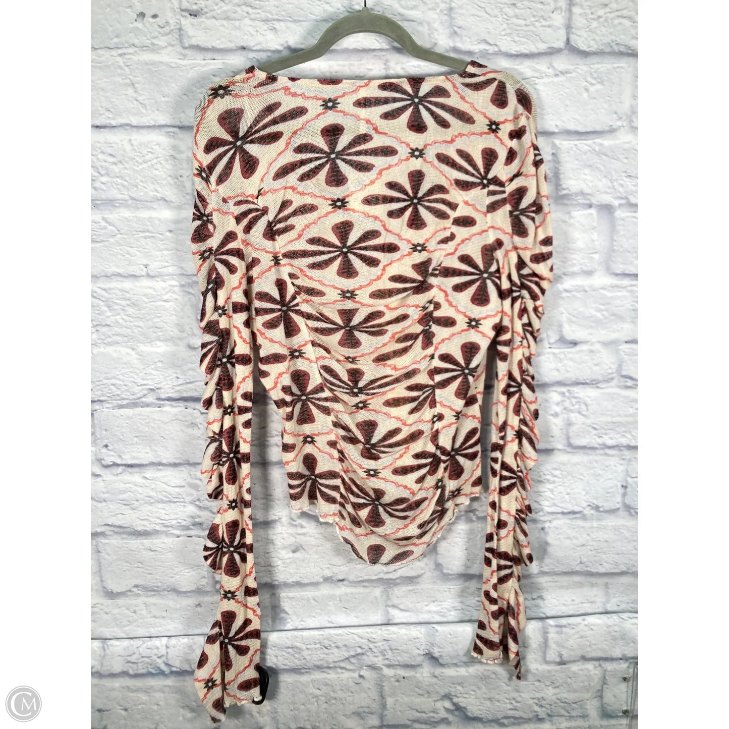 Top Long Sleeve By Free People In Floral Print, Size: L
