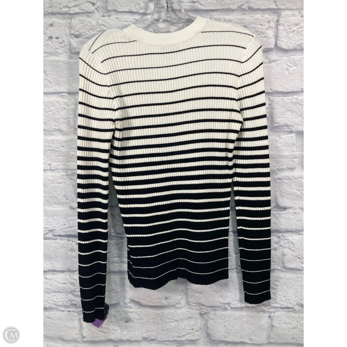 Top Long Sleeve Designer By Milly In Striped Pattern, Size: L