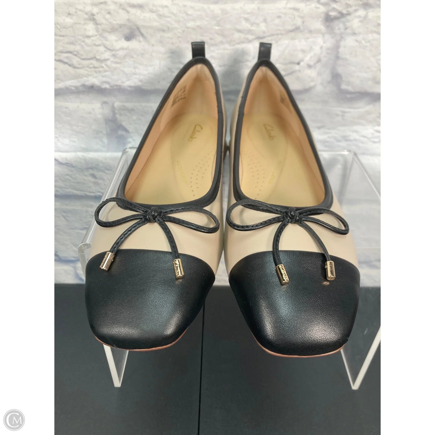 Shoes Heels Block By Clarks In Black & Cream, Size: 8.5