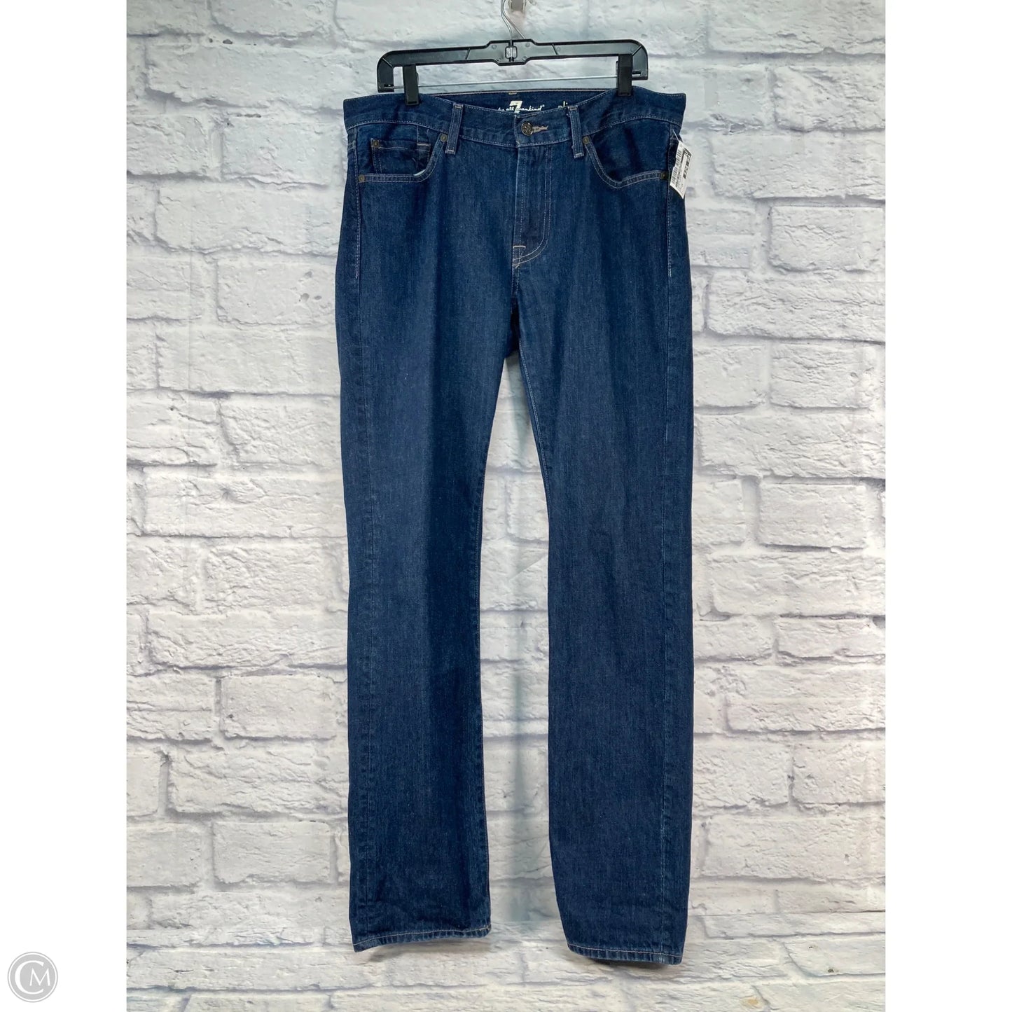 Jeans Wide Leg By 7 For All Mankind In Blue Denim, Size: 14