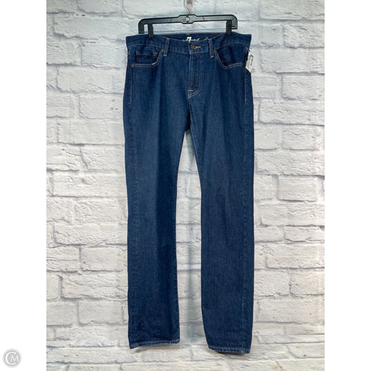 Jeans Wide Leg By 7 For All Mankind In Blue Denim, Size: 14