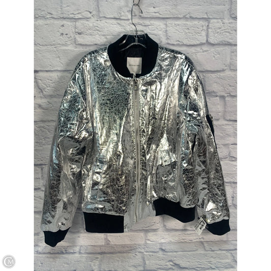 Jacket Puffer & Quilted By Avec Les Filles In Silver, Size: L