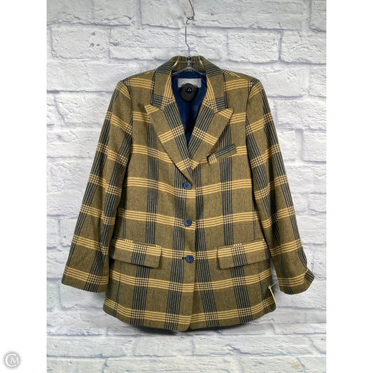 Blazer By Daniel Rainn In Blue & Yellow, Size: S