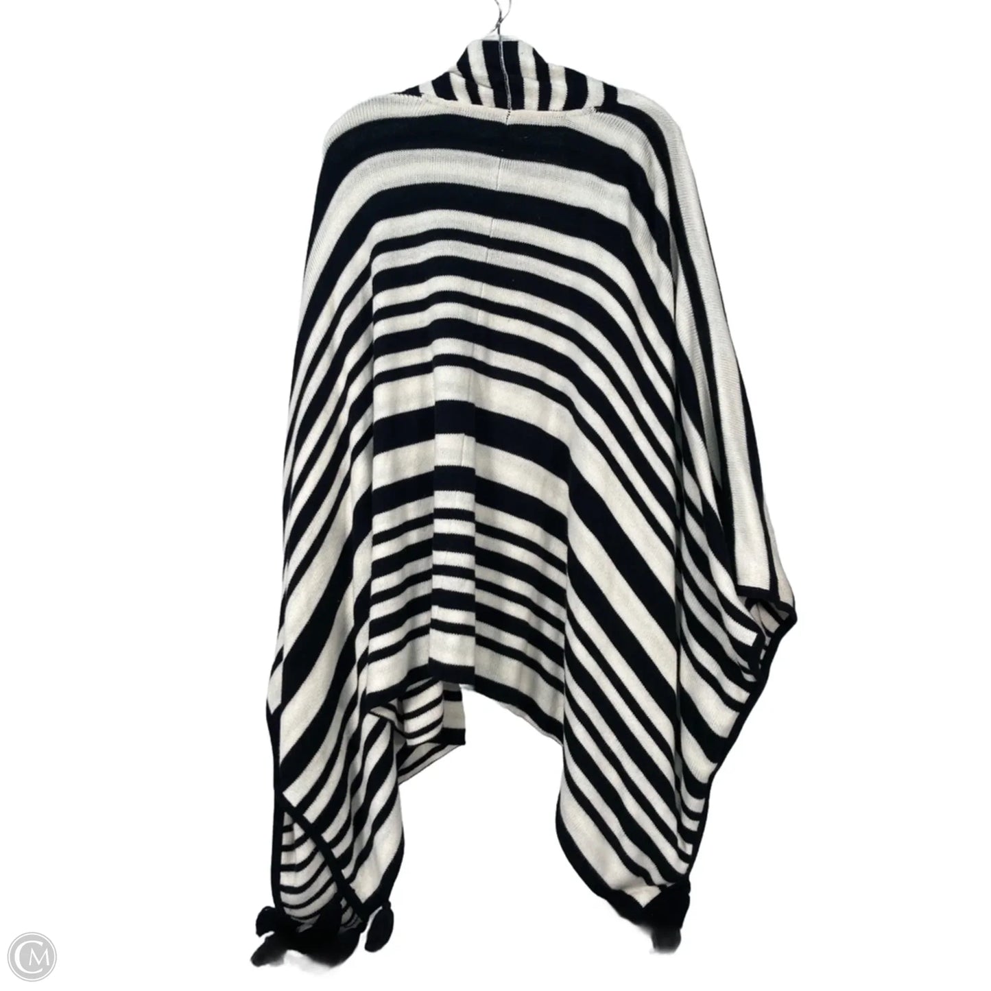 Poncho By Chicos In Black & White, Size: Osfm
