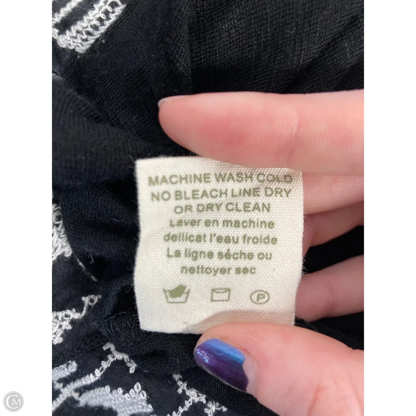 Top 3/4 Sleeve By Tiny In Black & White, Size: Xs