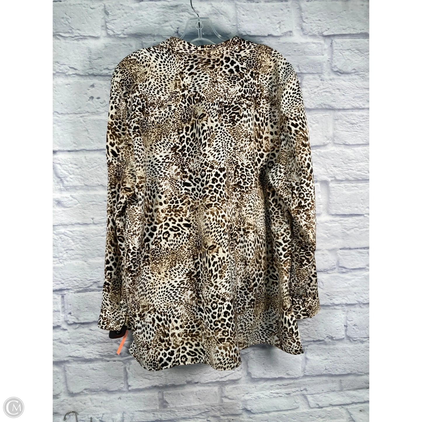 Blouse Long Sleeve By Chicos In Animal Print, Size: Xl