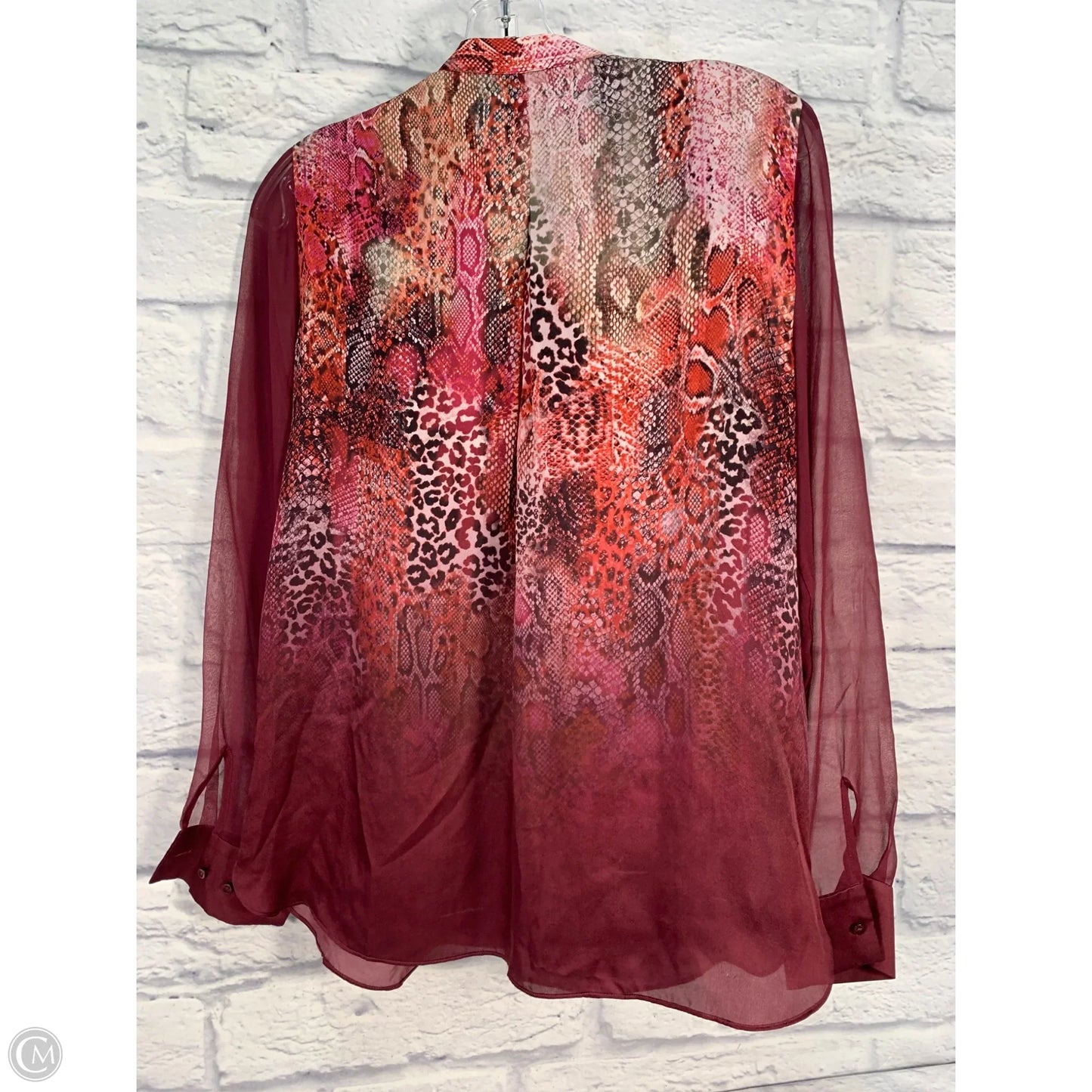 Blouse Long Sleeve By Elie Tahari In Snakeskin Print, Size: S
