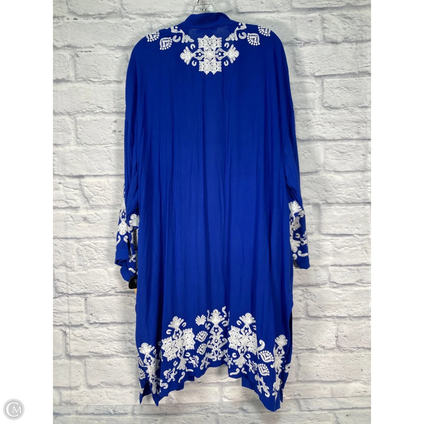 Kimono By Chicos In Blue & White, Size: Xl