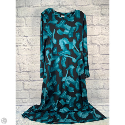 Dress Casual Maxi By Chicos In Black & Blue, Size: M