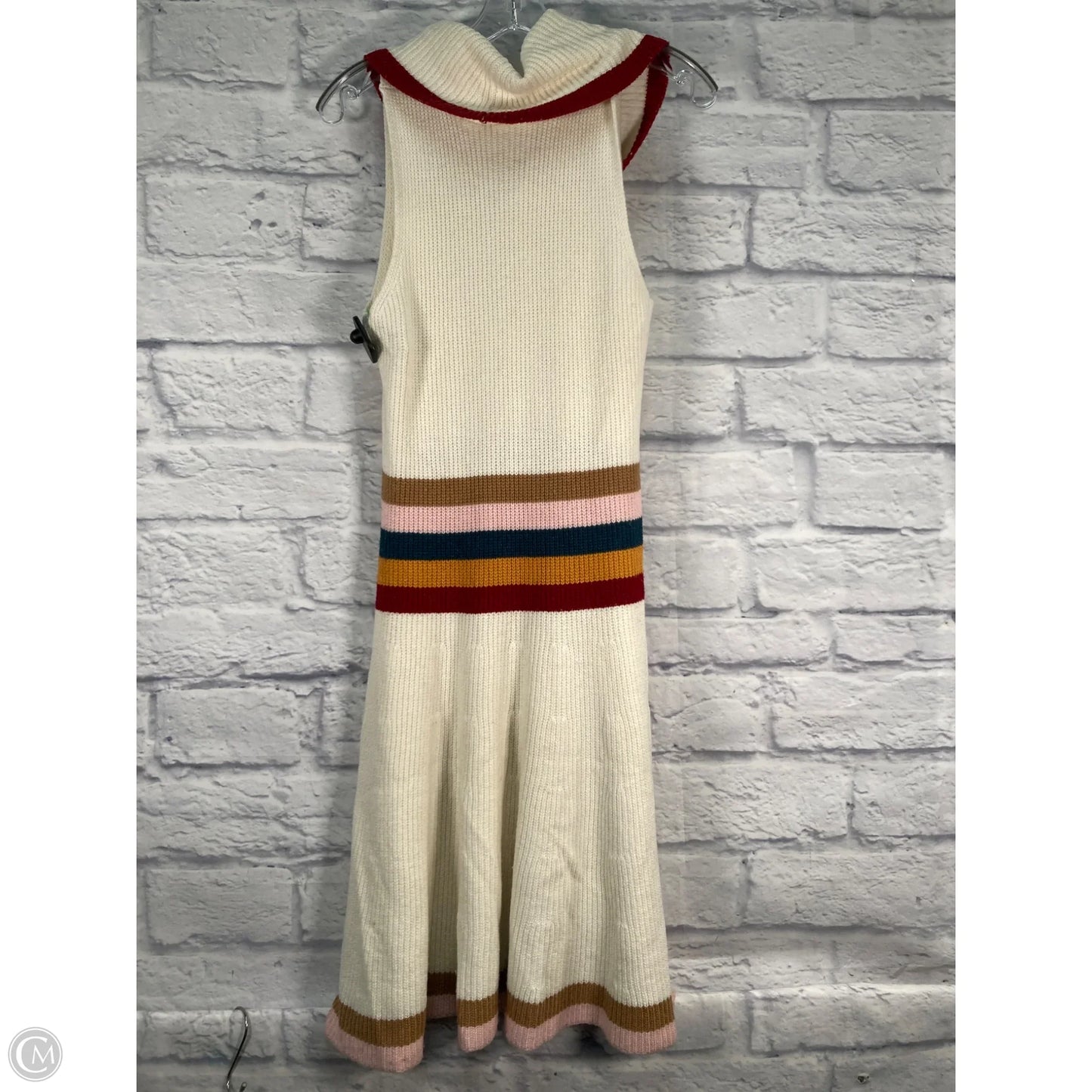 Dress Sweater By Maeve In Cream & Red, Size: M